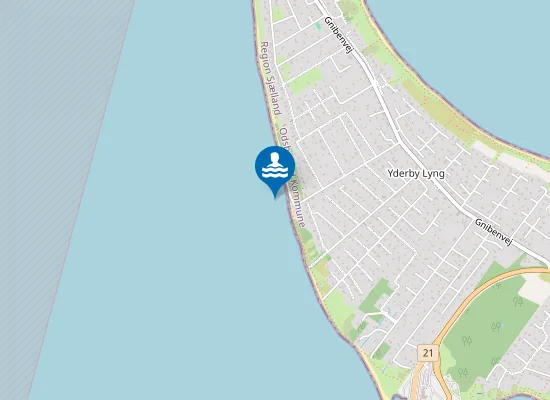 Map of Yderby Lyng, Hyldebo Strandvej
