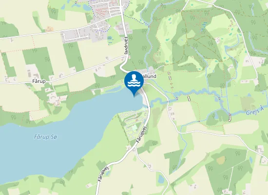 Map of FÅRUP SØ, BADEBROEN