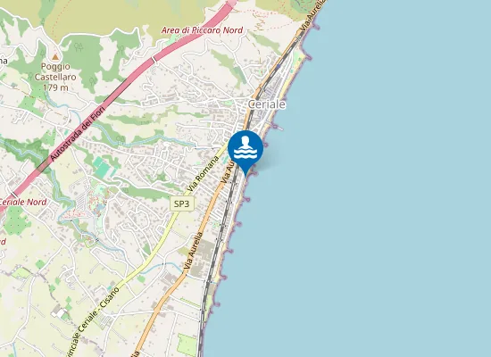 Map of spiaggia comunale libera attrezzata