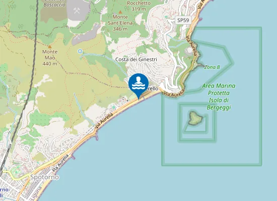 Map of Bahia Blanca Beach Spotorno