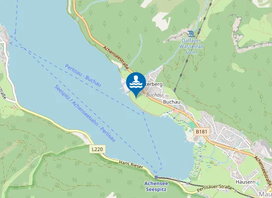 Map of ACHENSEE, STRANDBAD BUCHAU