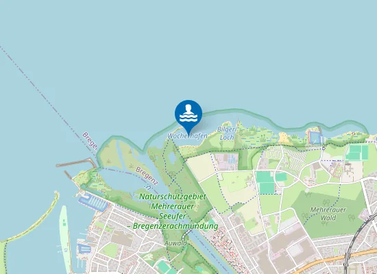 Map of BODENSEE, WOCHERHAFEN BREGENZ