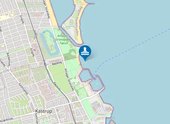 Map of KASTRUP SØBAD, NORD FOR KASTRUP LYSTBÅDEHAVN