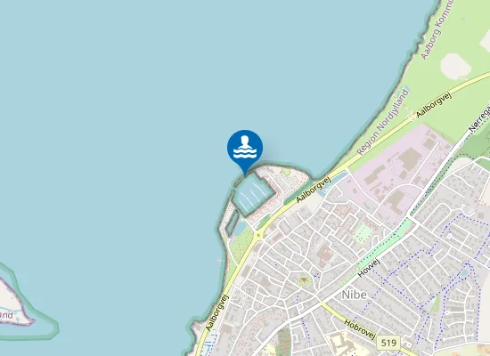 Map of FJORDBAD NIBE LYSTBÅDEHAVN