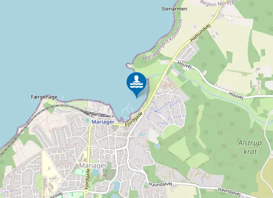 Map of MELLEM MARENMØLLE BÆK OG LYSTBÅDEHAVNEN