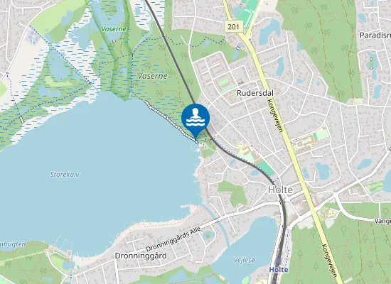 Map of FURESØEN, BADEBRO VED HOLTE ROKLUB