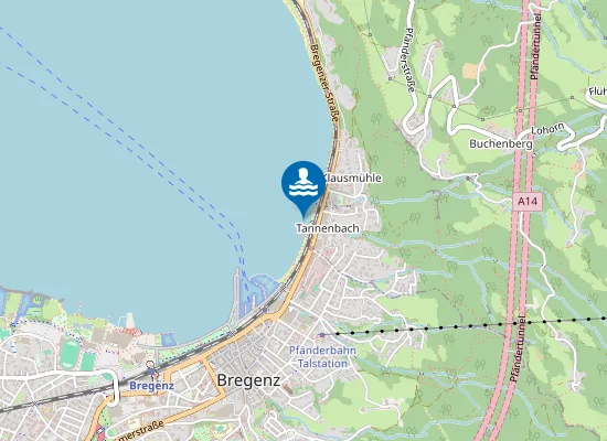 Map of BODENSEE, MILITÄRBAD LOCHAU