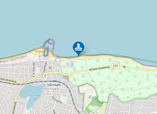 Map of 200 M Øst For Udløb Fra Nordkystens R/A