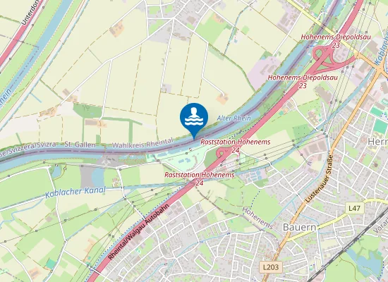 Map of RHEINAUEN, HOHENEMS