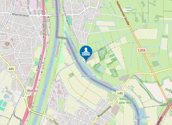 Map of ALTER RHEIN, LUSTENAU