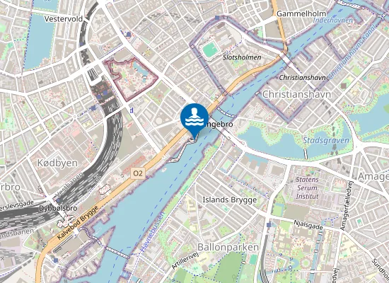 Map of KALVEBOD BØLGE BADEZONE