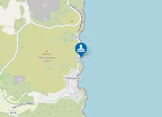 Map of Portixeddu Accuau