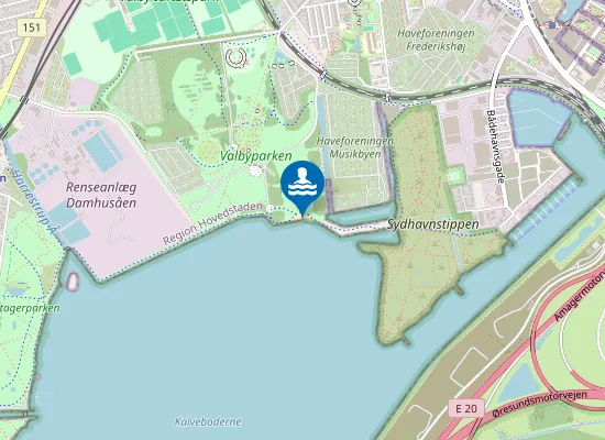 Map of STRANDEN VED VALBYPARKEN