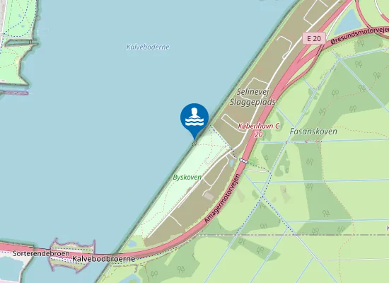 Map of BYSKOVEN BADEZONE