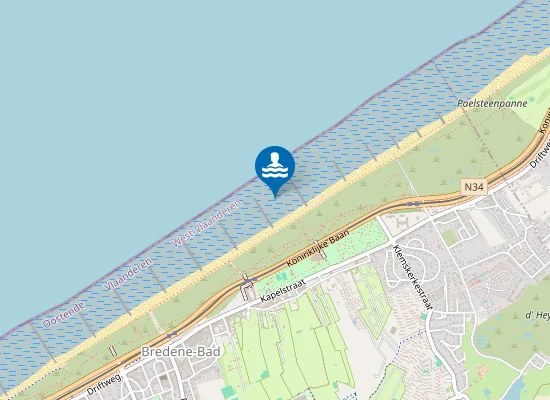 Map of Bredene Droge Opgang