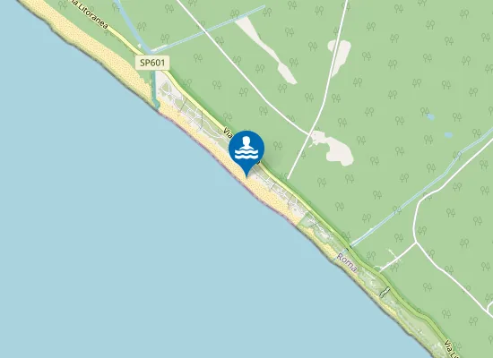 Map of Spiaggia comunale libera di Castelporziano