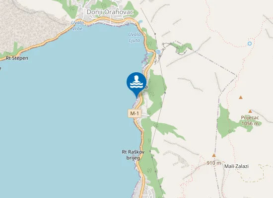 Map of Ljuta Beach