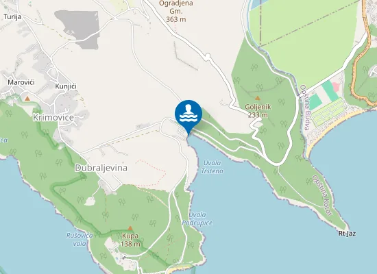 Map of Trsteno beach