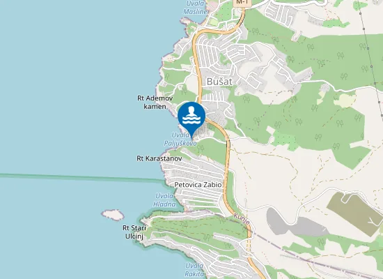 Map of Paljuškovo Beach