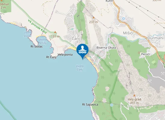 Map of Plaža Čanj