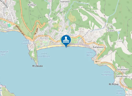 Map of Bečićka plaža