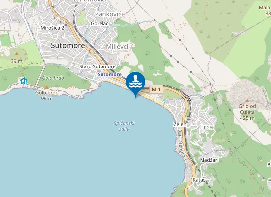 Map of Plaža Sutomore