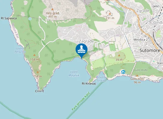 Map of Plaža Maljevik