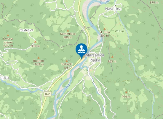 Map of Plaža Rijeka Marsenića