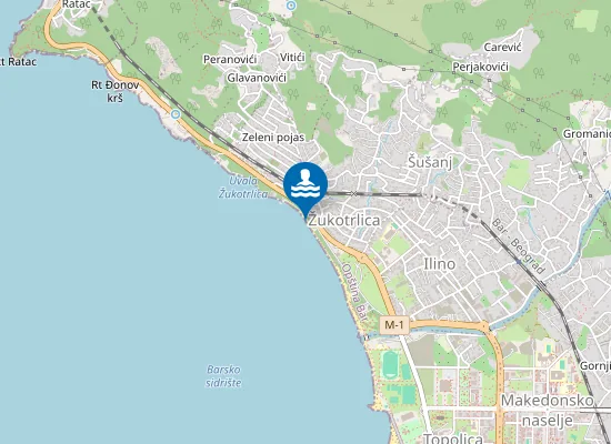 Map of Plaža Šušanj