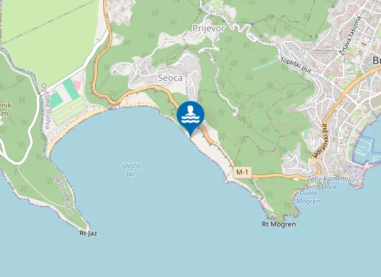 Map of Jaz nude beach