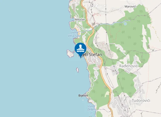 Map of Sveti Stefan