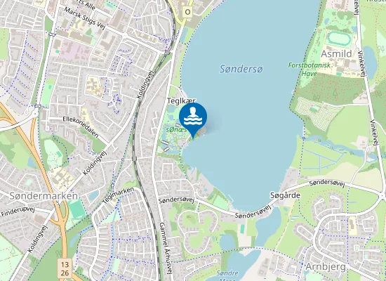 Map of Viborg Søndersø - Sønæs / Friareal