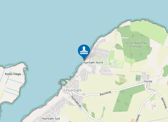 Map of HJARBÆK FJORD, HJARBÆK STRANDPARK