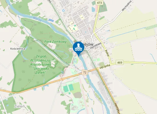 Map of plaża w Uniejowie