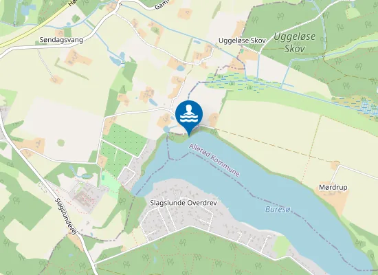 Map of BURESØ, BADEPLADS VEST