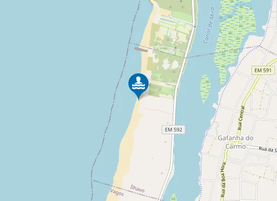 Map of Praia Naturistas da Costa Nova em Aveiro