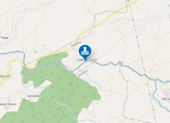 Map of Praia Fluvial de Vale de Gaios
