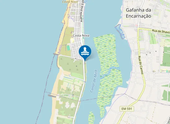 Map of Kitesurf und Wingsurfspot Costa Nova (Süd)