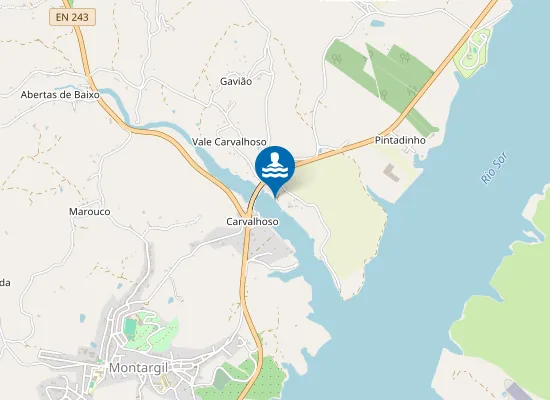 Map of Praia Fluvial da Albufeira de Montargil