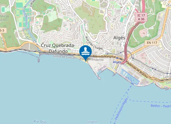 Map of Praia do Dafundo