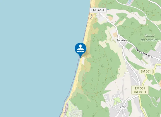Map of Praia do Meco (Tramagueira)