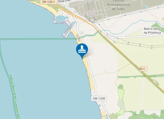 Map of Praia de São Torpes