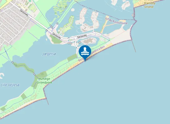 Map of ISHØJ STRAND, UD FOR JÆGER SØ