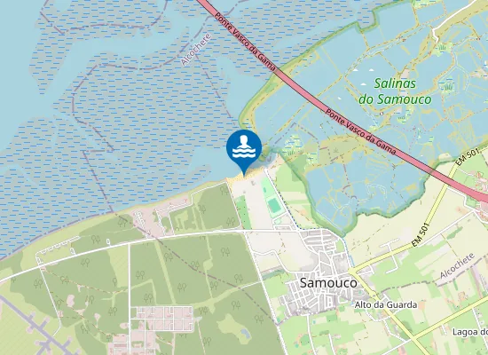 Map of Praia do Samouco