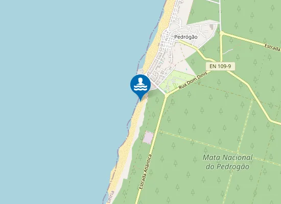 Map of Praia de Pedrogão - Sul
