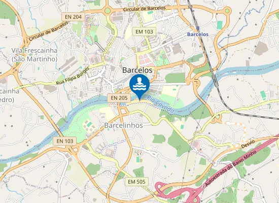 Map of Praia Fluvial de Barcelinhos