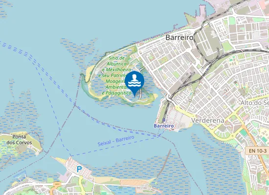 Map of Praia Fluvial de Alburrica