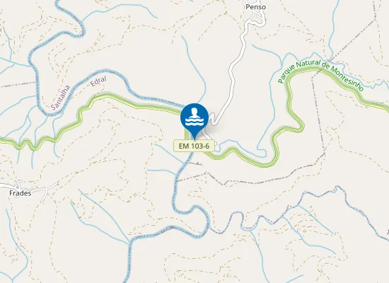 Map of Praia Fluvial da Ponte Nova - Rabaçal