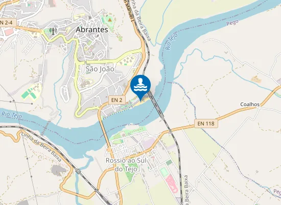 Map of Praia Fluvial de Abrantes