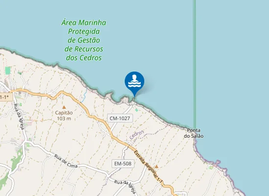 Map of Zona de Banhos do Porto da Eira